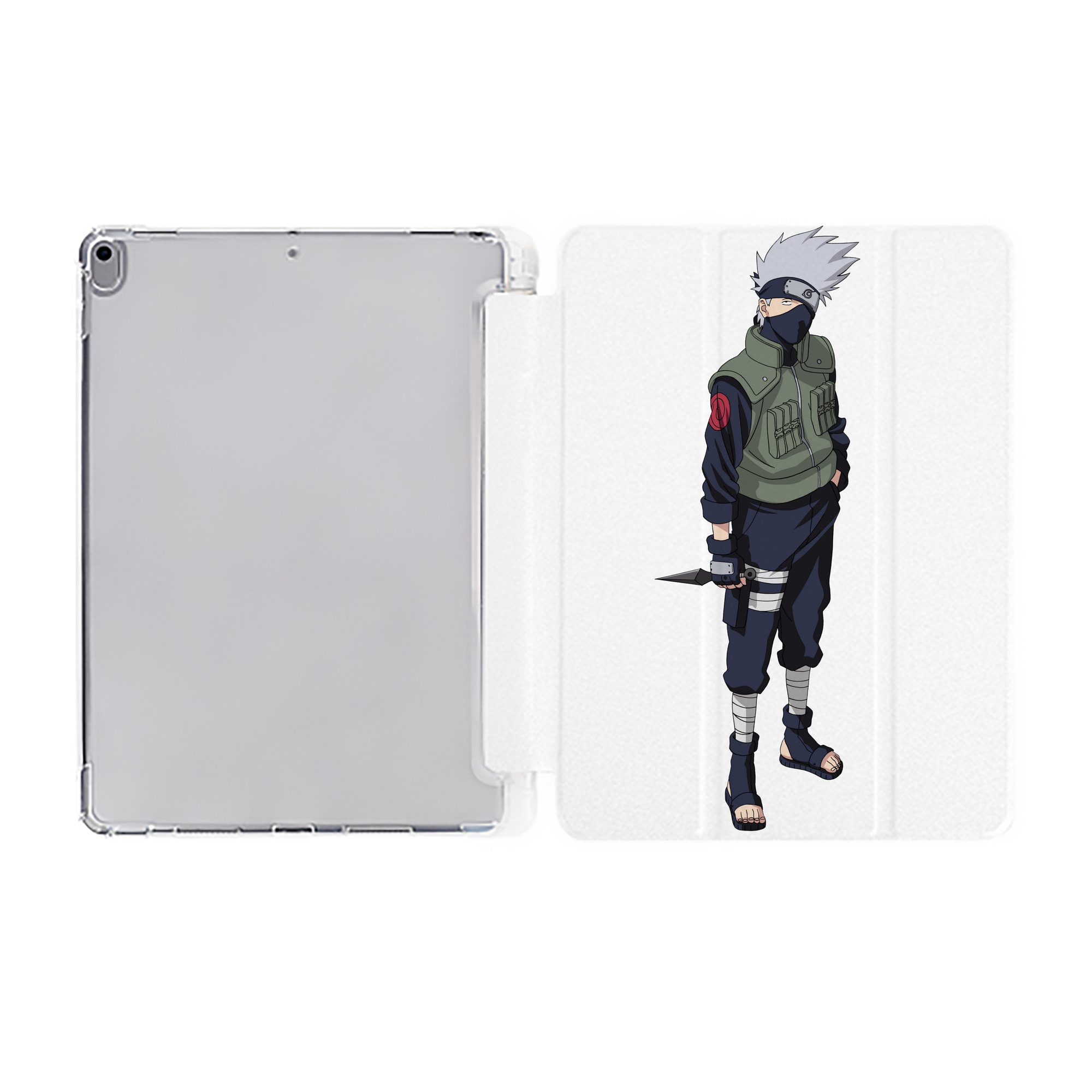（画像用） NARUTO -ナルト- はたけ カカシ Hatake Kakashi IPad ケース ペン収納付き 三つ折りスタンド PUレザー×シリコン 対応機種9.5/10.5/10.9インチ